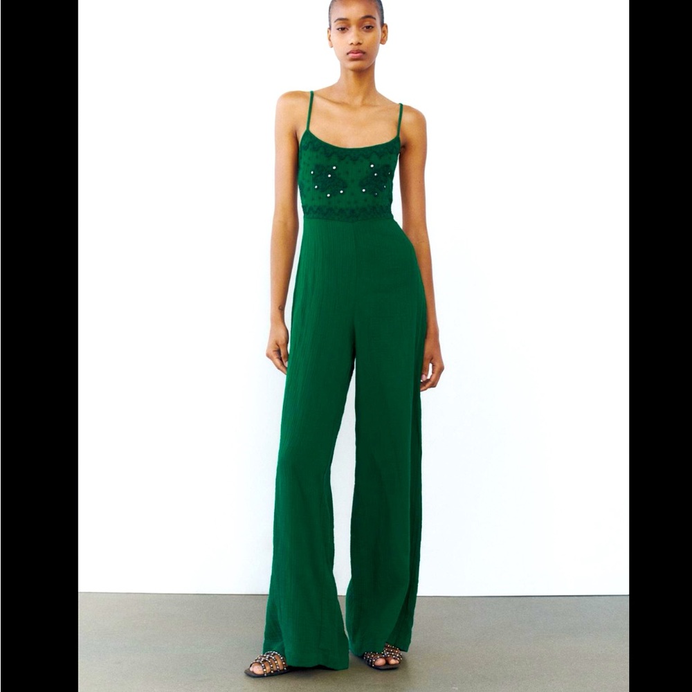 MIRRORED EMBROIDERED JUMPSUIT